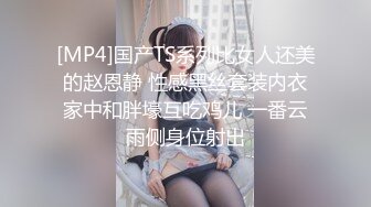 [MP4]国产TS系列比女人还美的赵恩静 性感黑丝套装内衣家中和胖壕互吃鸡儿 一番云雨侧身位射出